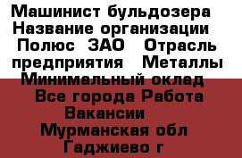 Машинист бульдозера › Название организации ­ Полюс, ЗАО › Отрасль предприятия ­ Металлы › Минимальный оклад ­ 1 - Все города Работа » Вакансии   . Мурманская обл.,Гаджиево г.